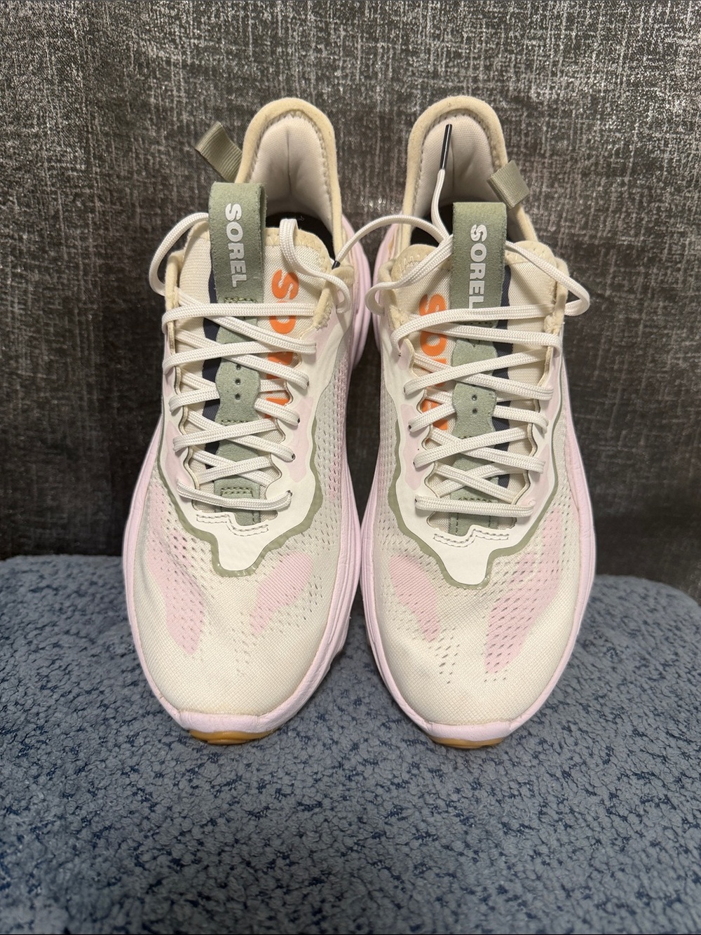 Sorel Women's Running Sneakers in Cream, Pink & Olive